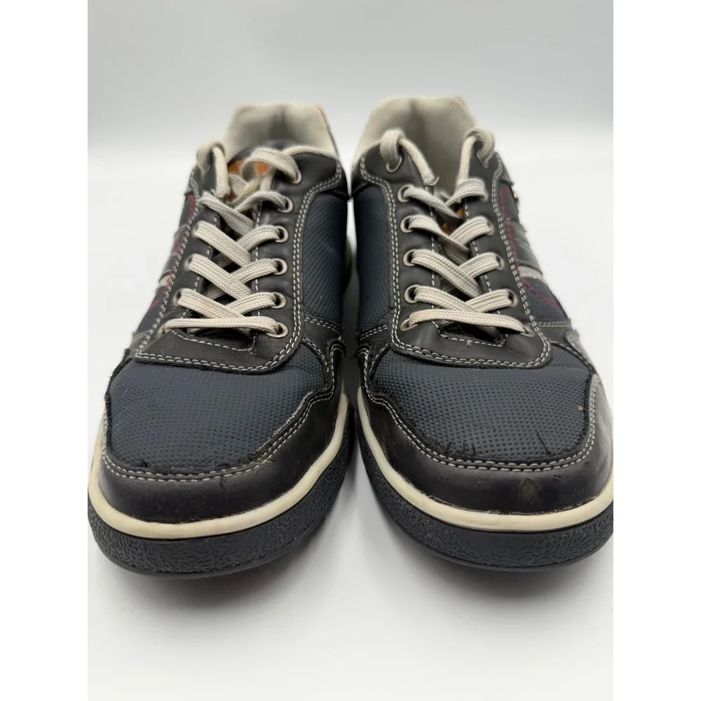 Arrigo Bello Mens Casual Sneakers Black Navy Low Top Lace Up Shoes Size 8